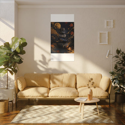 River Stones Autumn Canvas Art | Kintsugi Artful Design