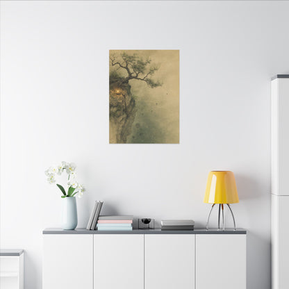 Spring Pine Tree Minimal Line Canvas Art | Earthy Decor
