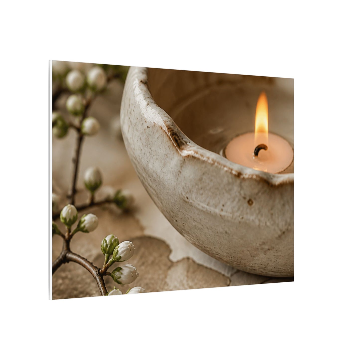 Kanso Ceramic Bowl Canvas Art - Japandi Watercolor
