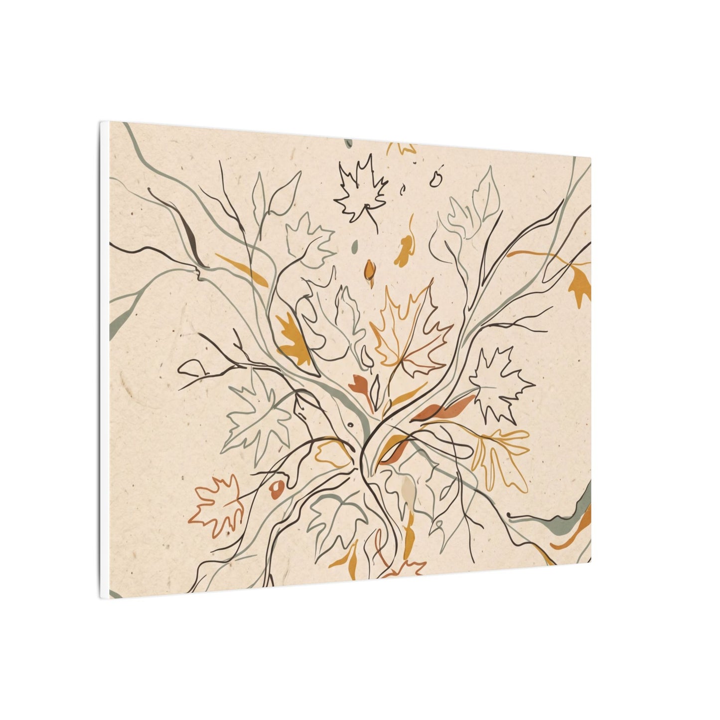 Warm Shadow Play Canvas Art - Minimal Line Japandi