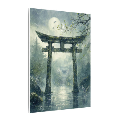 Earthy Torii Gate Canvas Art - Watercolor Japandi