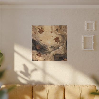 Autumn Silk Drape Watercolor Canvas Art | Earthy Decor
