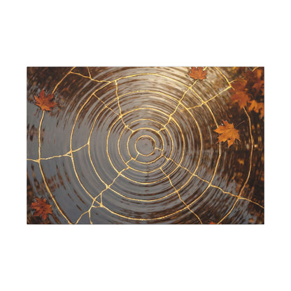Artful Water Ripple Canvas Art - Gold Vein Kintsugi