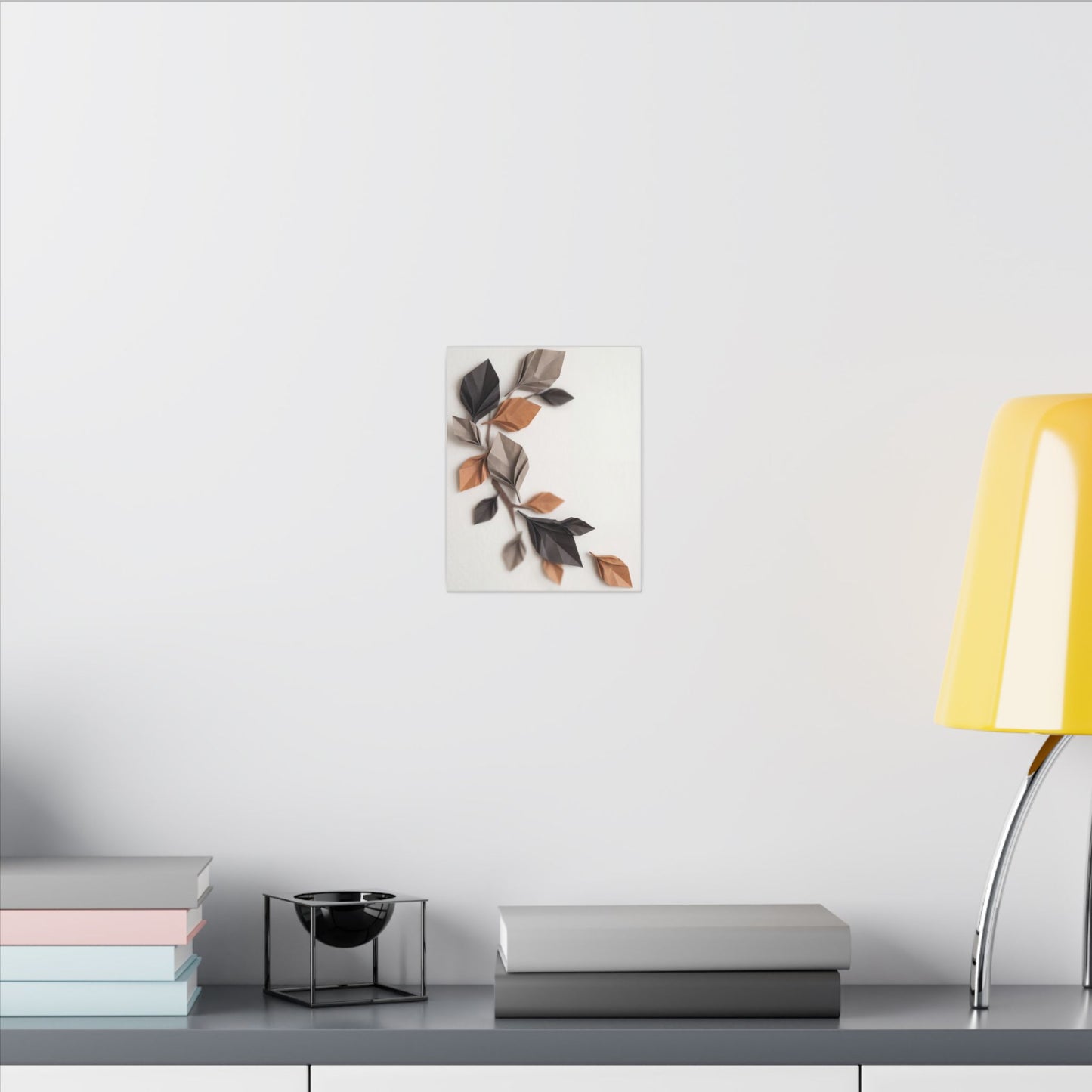 Paper Fold Autumn Canvas Art | Japandi Earthy Design