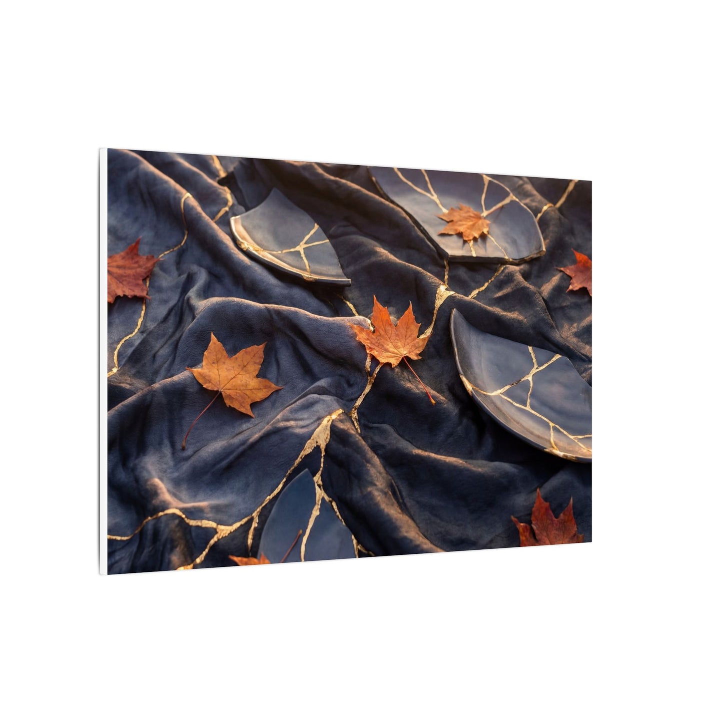 Golden Hour Silk Drape Canvas Art - Kintsugi Shibui