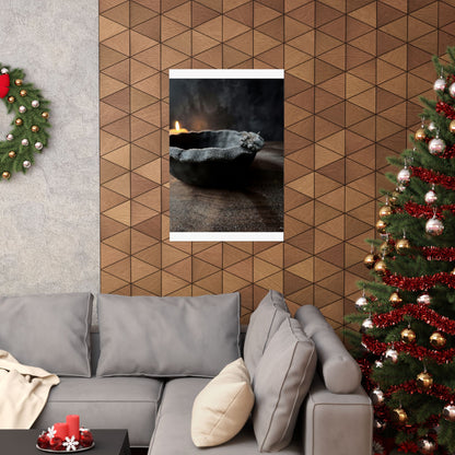 Luxurious Ceramic Bowl Wall Art Print - Shadow Zen Dark Japandi