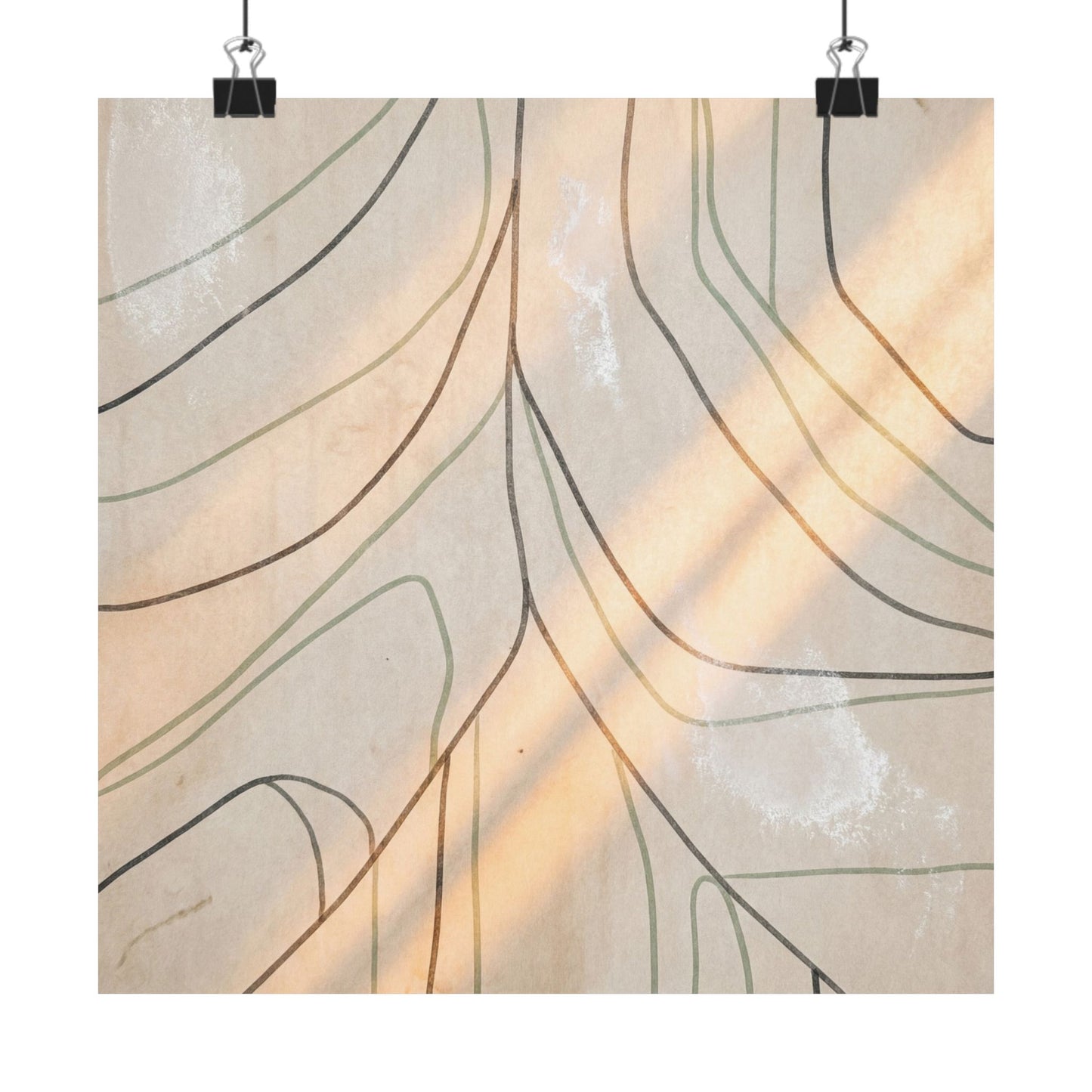 Winter Shoji Screen Minimal Line Wall Art Print | Elegant Decor Art Print