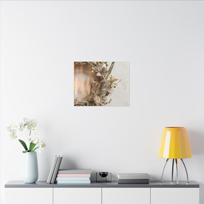 Dried Flowers Japanese Pattern Canvas Art | Neutral Japandi Art