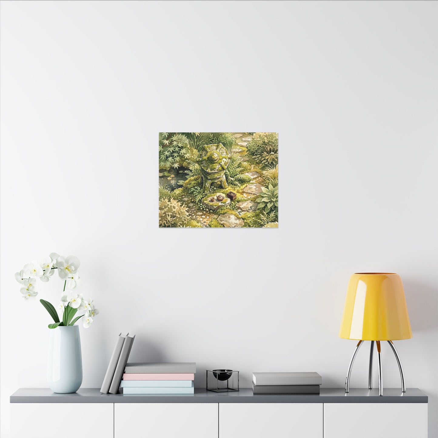 Datsuzoku Stone Lantern Canvas Art - Japandi Watercolor