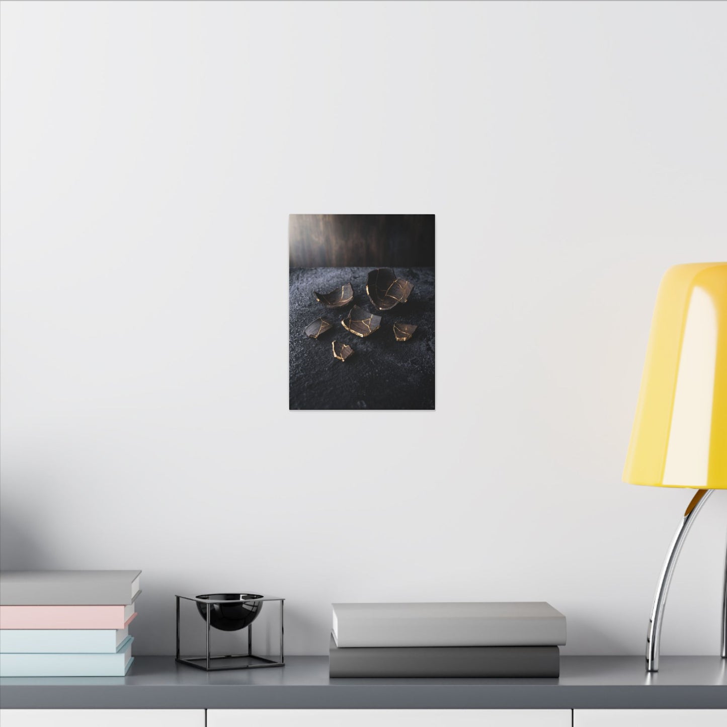 Winter Broken Pottery Shadow Zen Canvas Art | Bold Decor