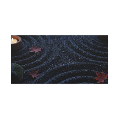 Seijaku Rock Garden Canvas Art - Dark Japandi Dark Texture