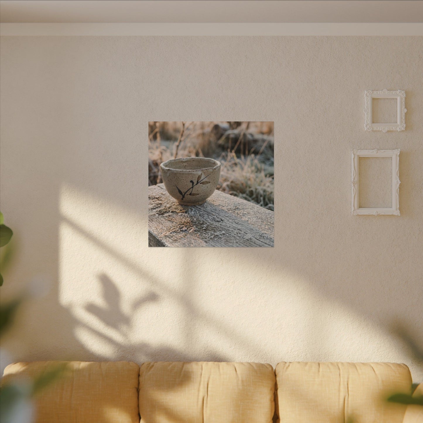 Golden Hour Ceramic Bowl Canvas Art - Japandi Ma