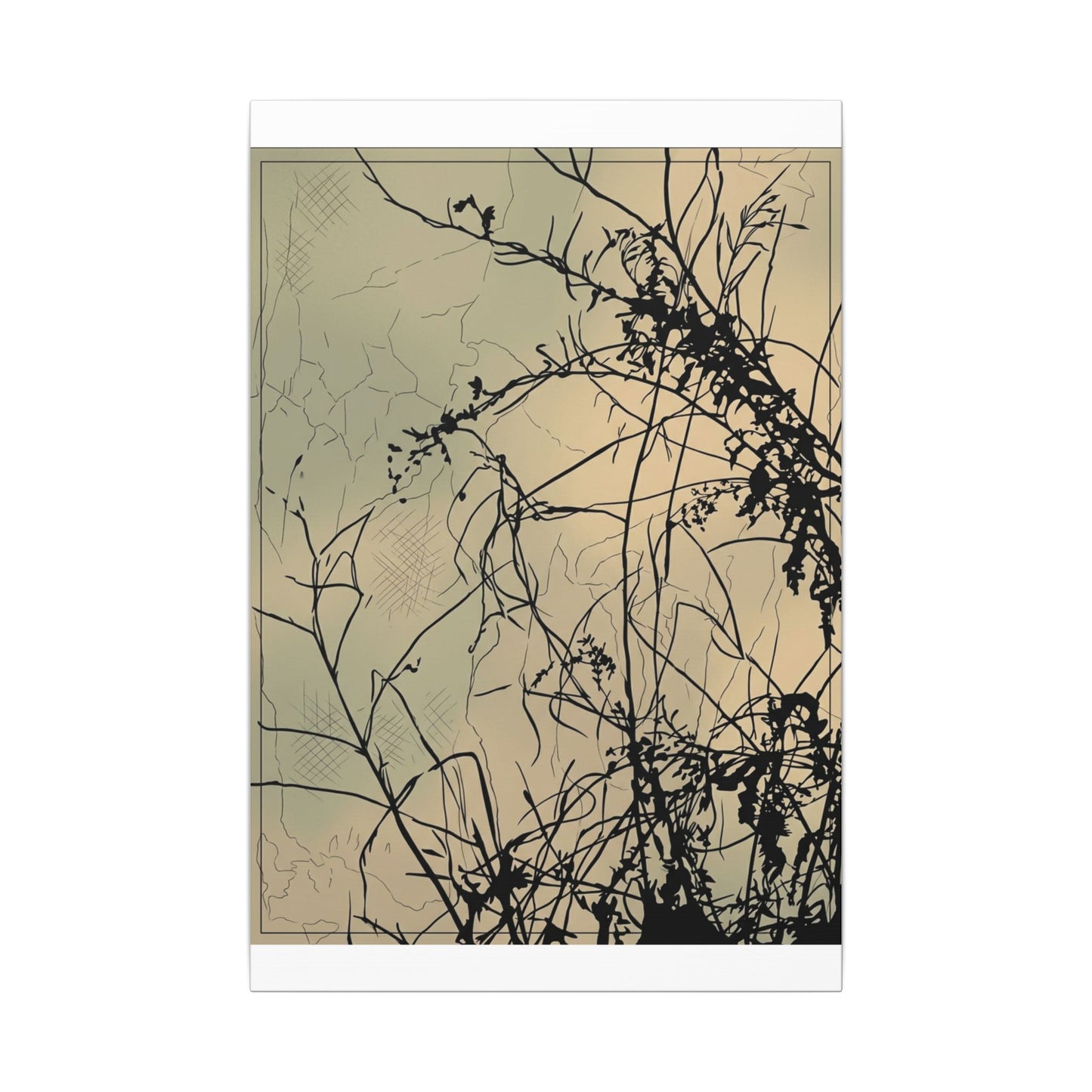 Golden Hour Shadow Play Canvas Art - Japandi Mono No Aware