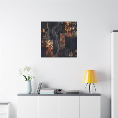 Autumn Incense Smoke Dark Texture Canvas Art | Sophisticated Decor