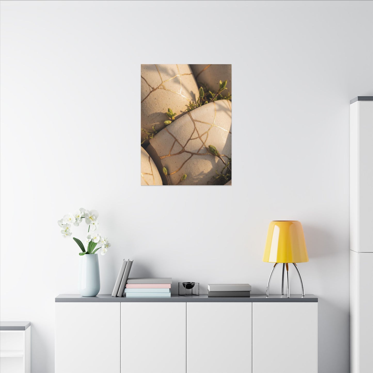 Spring Broken Pottery Gold Vein Canvas Art | Beautiful Decor