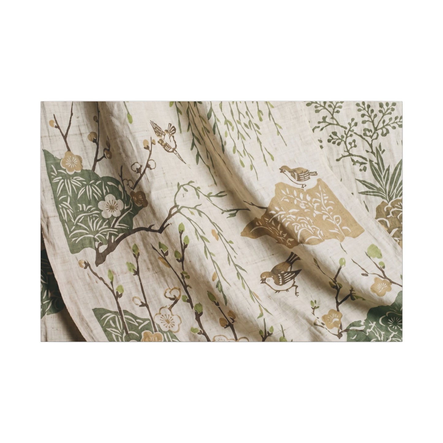 Silk Drape Canvas Art | Spring Japandi Japanese Pattern Art