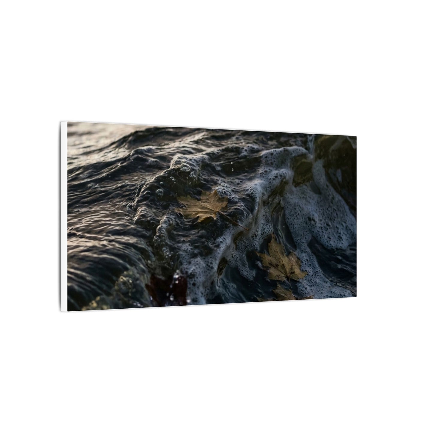 Dark Japandi Ocean Wave in Dawn | Moody Minimal Canvas Art