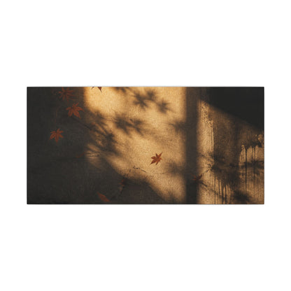 Shadow Play Canvas Art | Autumn Dark Japandi Charcoal Ink Art