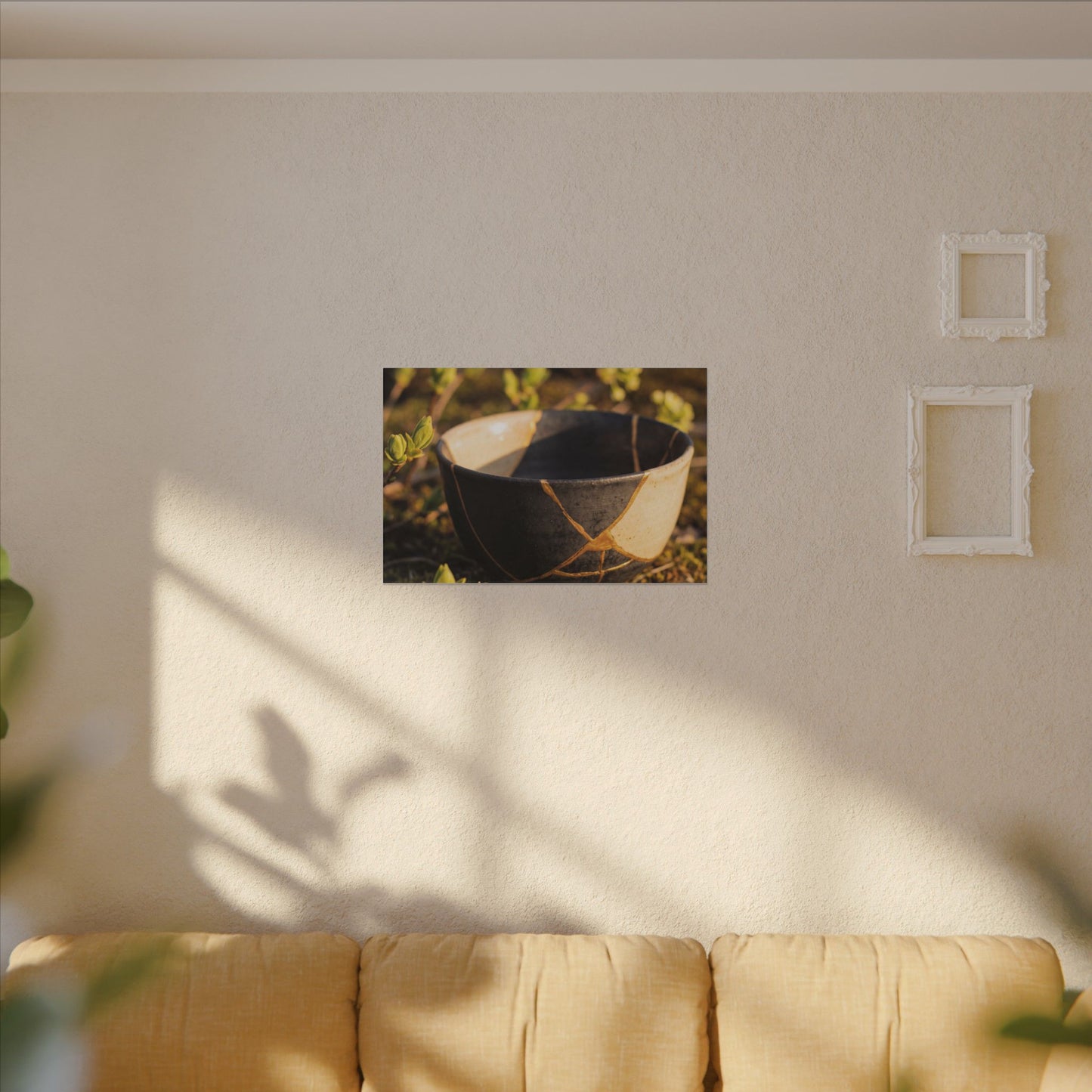 Seijaku Broken Pottery Canvas Art - Kintsugi Gold Repair