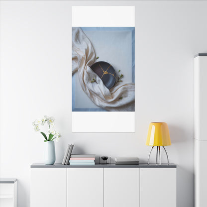 Ma Silk Drape Canvas Art - Kintsugi Gold Repair