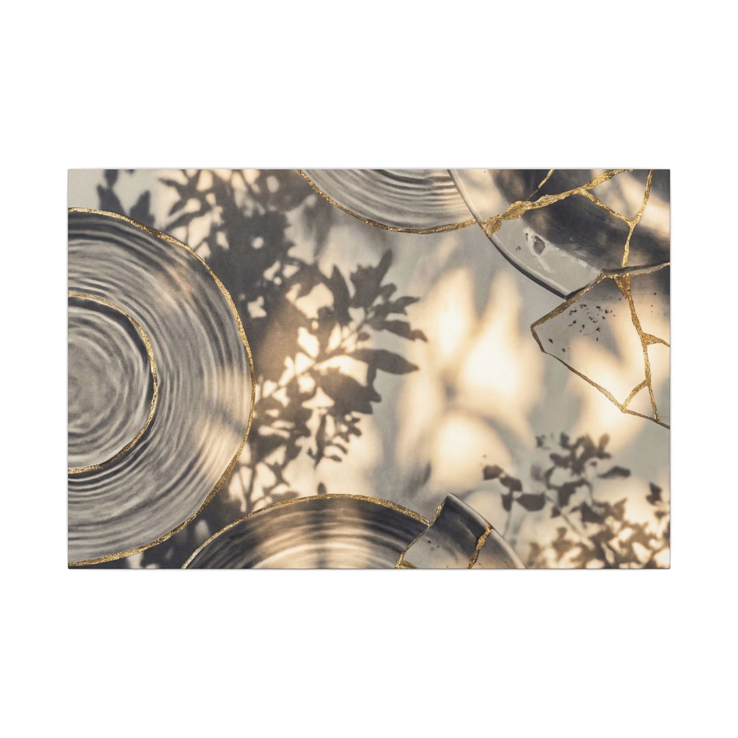 Healing Water Ripple Canvas Art - Gold Vein Kintsugi