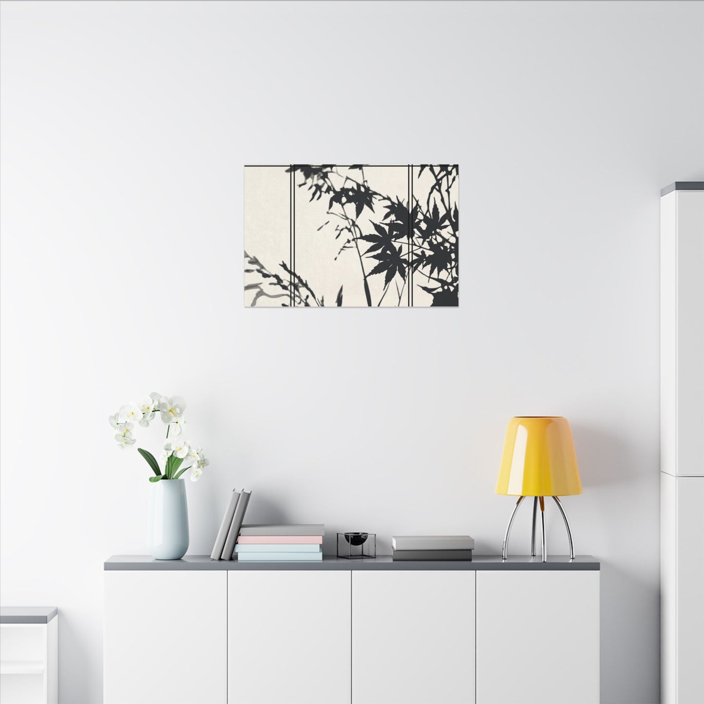Shoji Screen Canvas Art | Summer Japandi Minimal Line Art