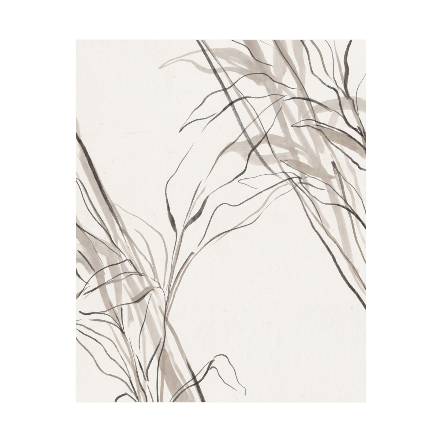 Japandi Shoji Screen in Dappled | Minimal Line Wall Art Print