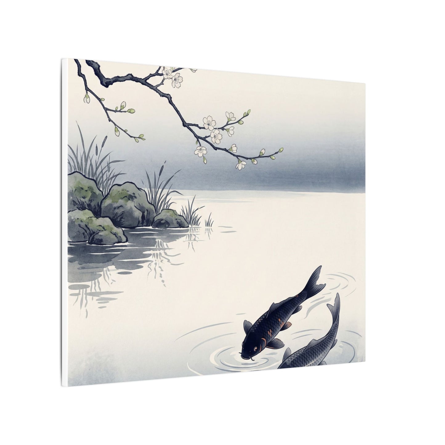 Ma Koi Pond Canvas Art - Zen Ukiyo E Inspired