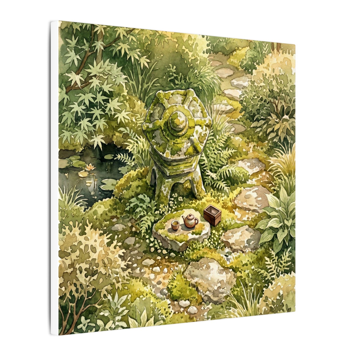 Datsuzoku Stone Lantern Canvas Art - Japandi Watercolor