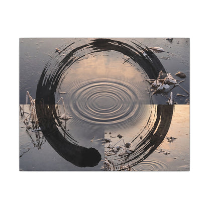 Winter Water Ripple Enso Canvas Art | Tranquil Decor