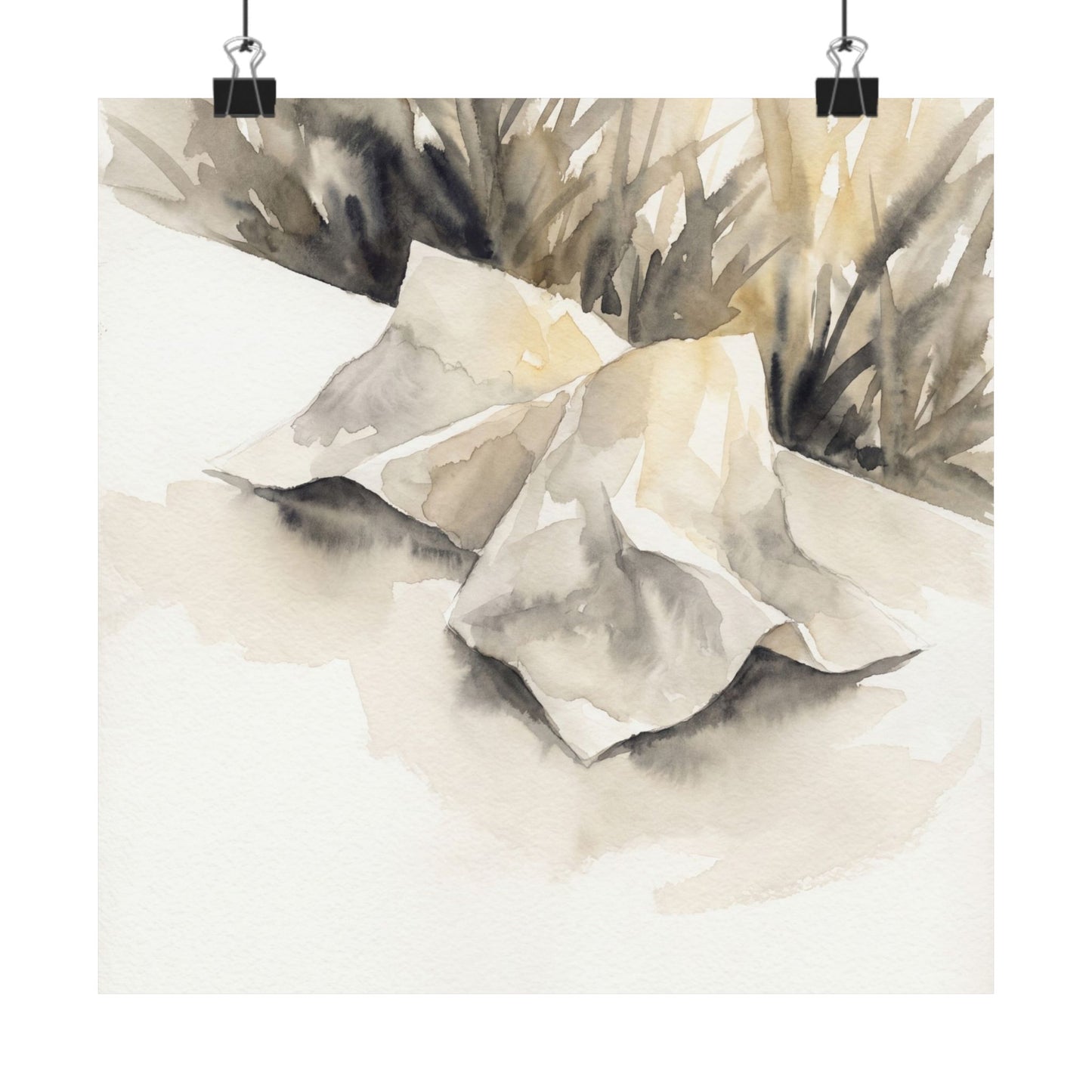 Summer Paper Fold Watercolor Wall Art Print | Warm Decor Art Print