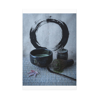 Tea Ceremony Canvas Art | Winter Zen Enso Art