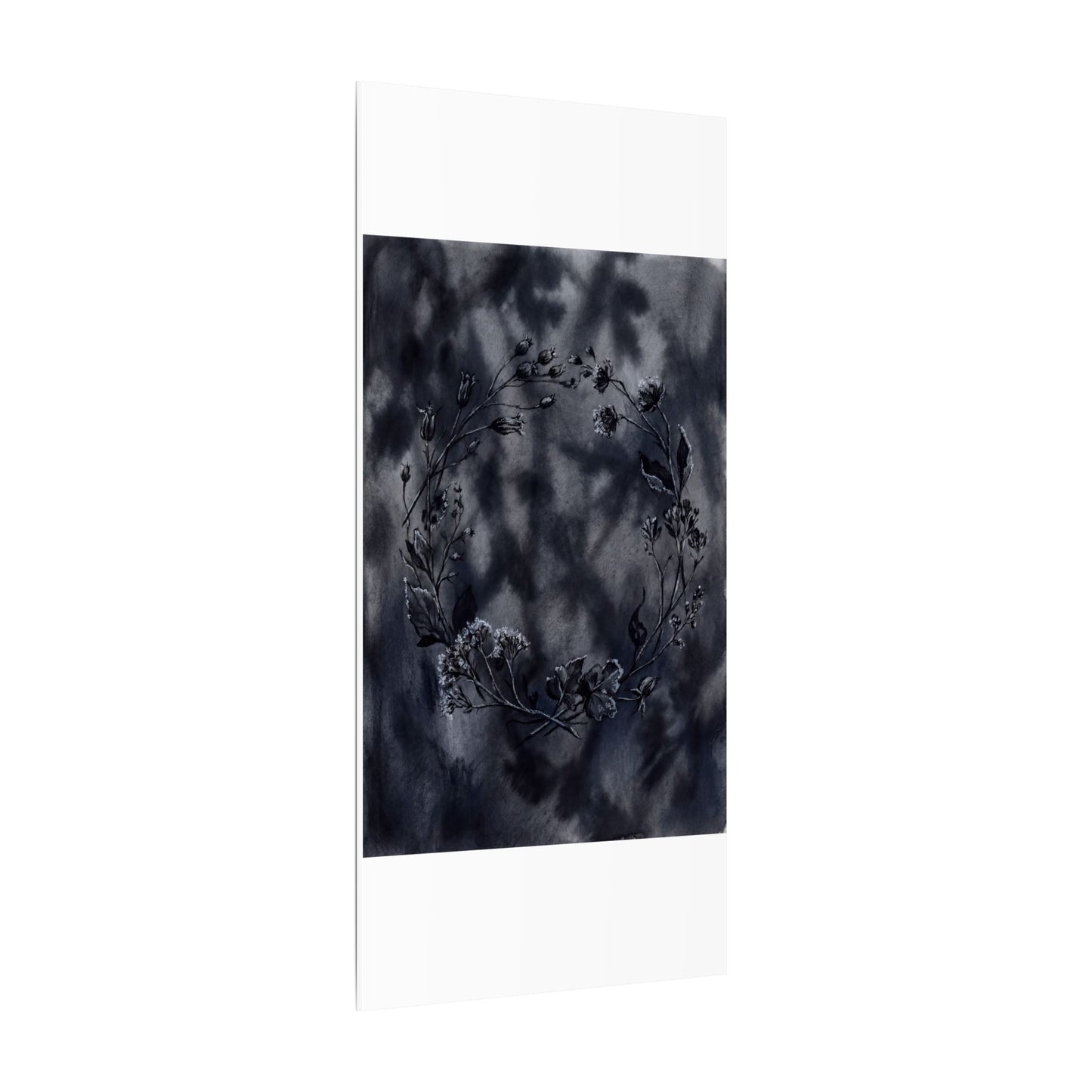 Dried Flowers Canvas Art | Winter Dark Japandi Shadow Zen Art