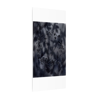Dried Flowers Canvas Art | Winter Dark Japandi Shadow Zen Art