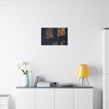 Shadow Play Canvas Art | Spring Dark Japandi Shadow Zen Art