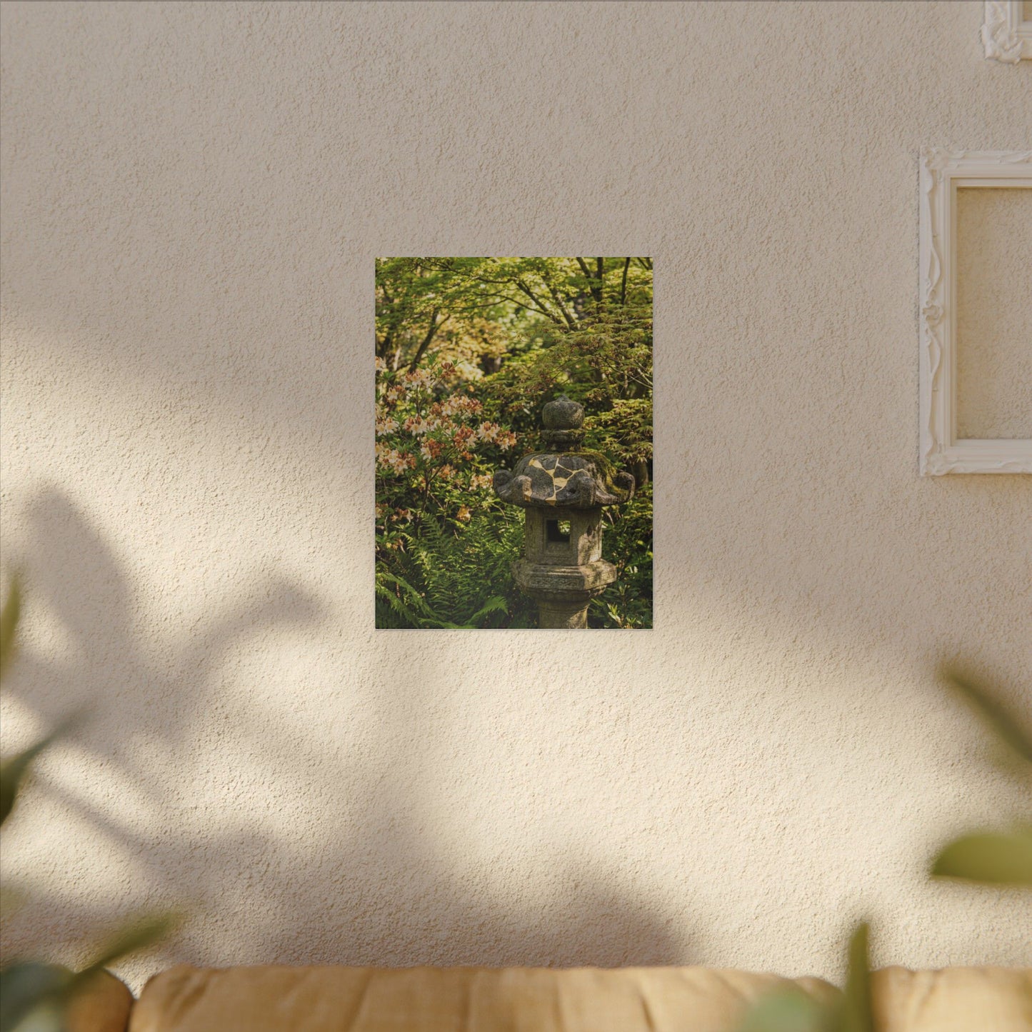Spring Stone Lantern Gold Repair Canvas Art | Beautiful Decor