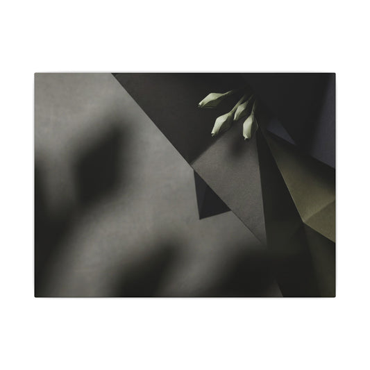 Paper Fold Moody Minimal Canvas Art | Luxurious Dark Japandi Art Art Print