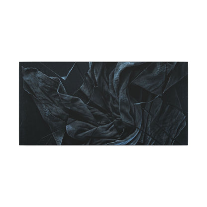 Dark Japandi Silk Drape in Moonlight | Moody Minimal Canvas Art