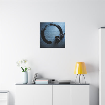 Winter Tea Ceremony Enso Canvas Art | Peaceful Decor
