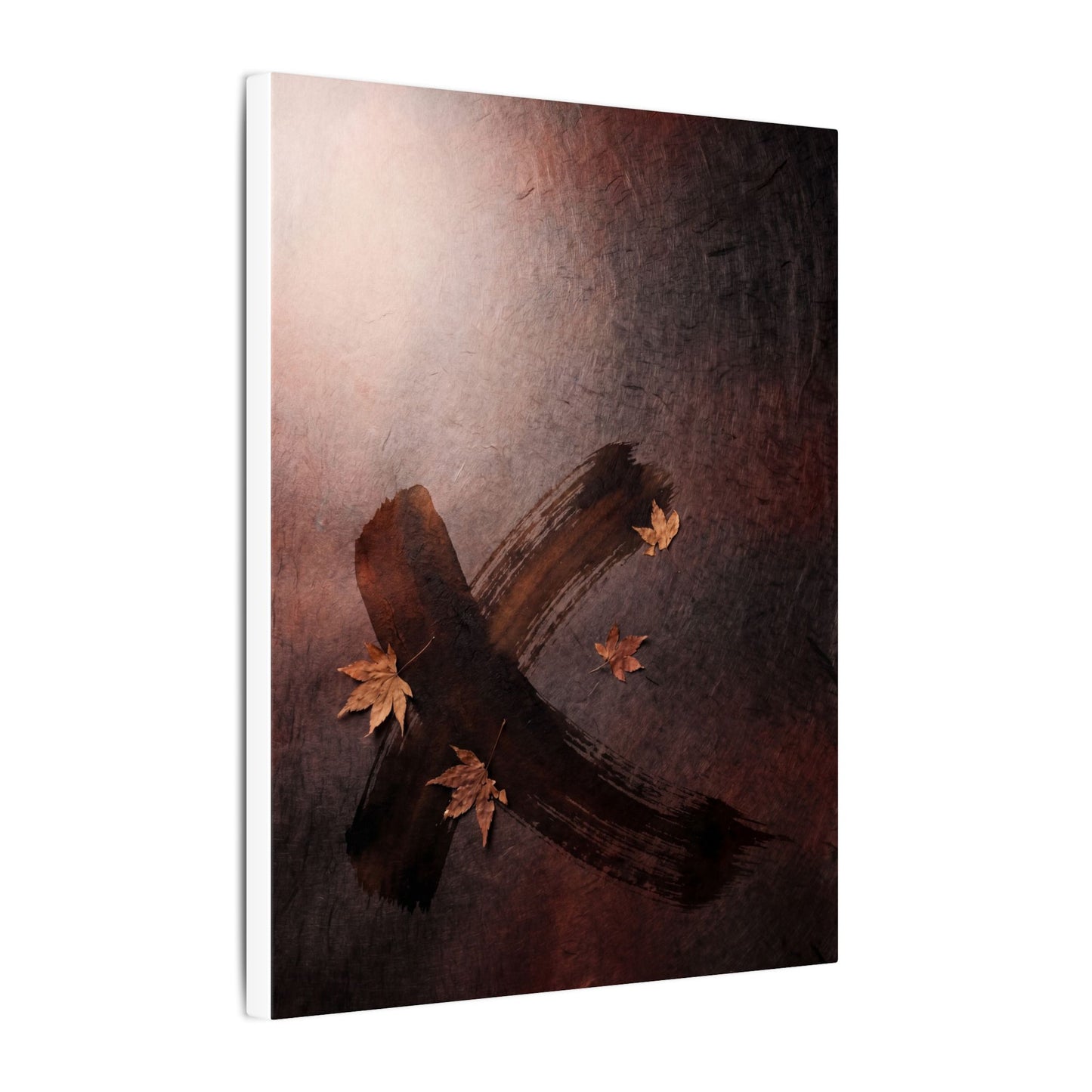Moody Ink Brushstroke Canvas Art - Moody Minimal Dark Japandi