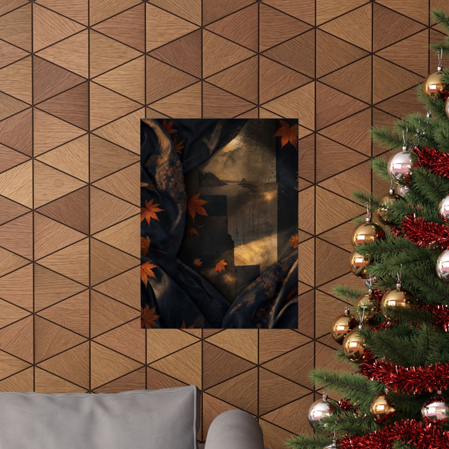 Autumn Silk Drape Shadow Zen Wall Art Print | Moody Decor