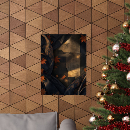 Autumn Silk Drape Shadow Zen Wall Art Print | Moody Decor