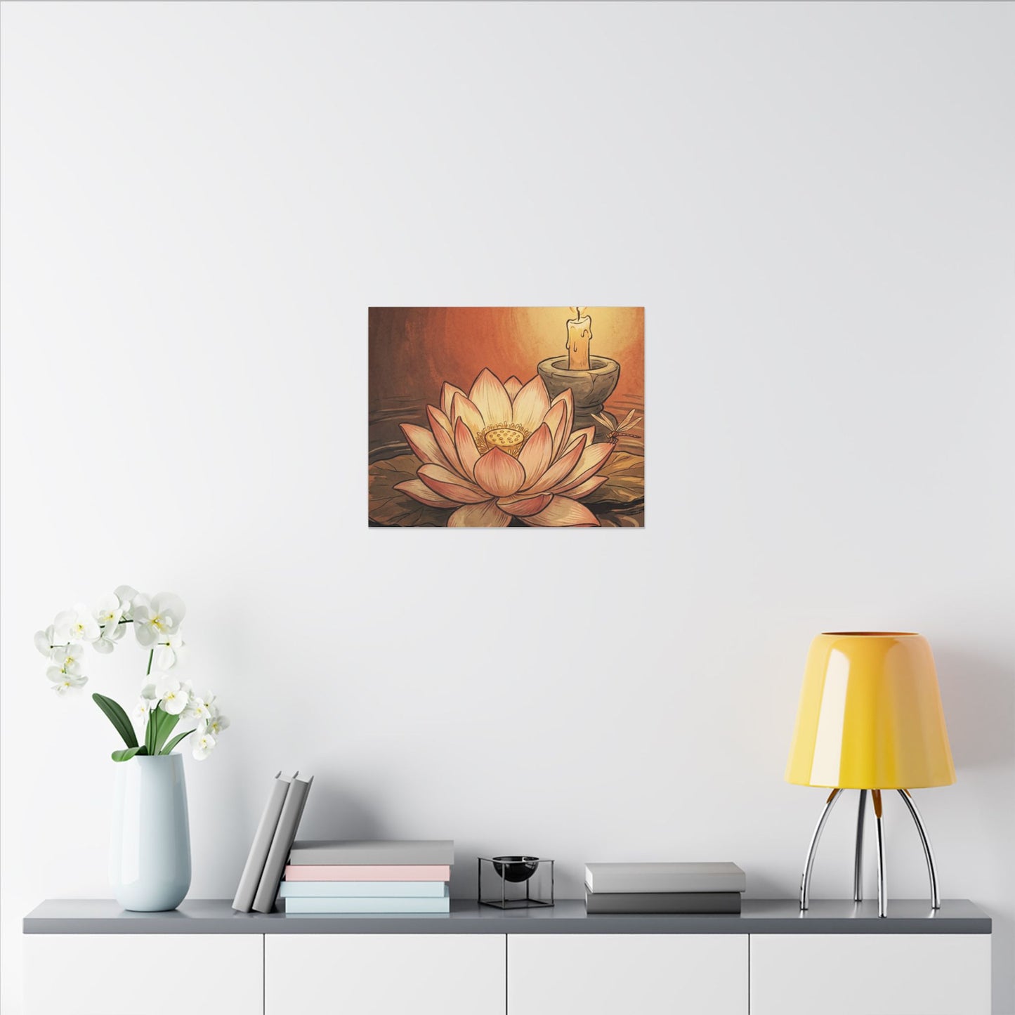 Lotus Flower Summer Canvas Art | Zen Contemplative Design