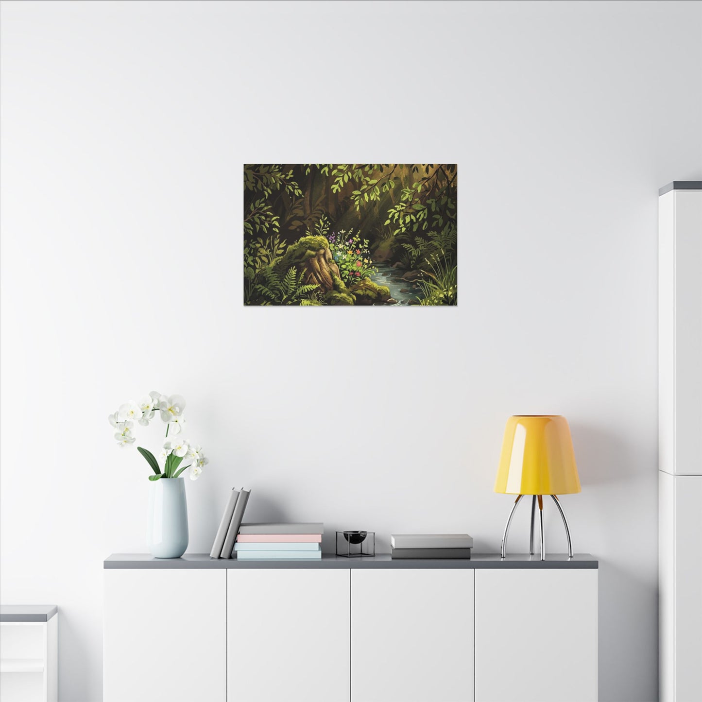Golden Hour Silk Drape Canvas Art - Dark Japandi Datsuzoku
