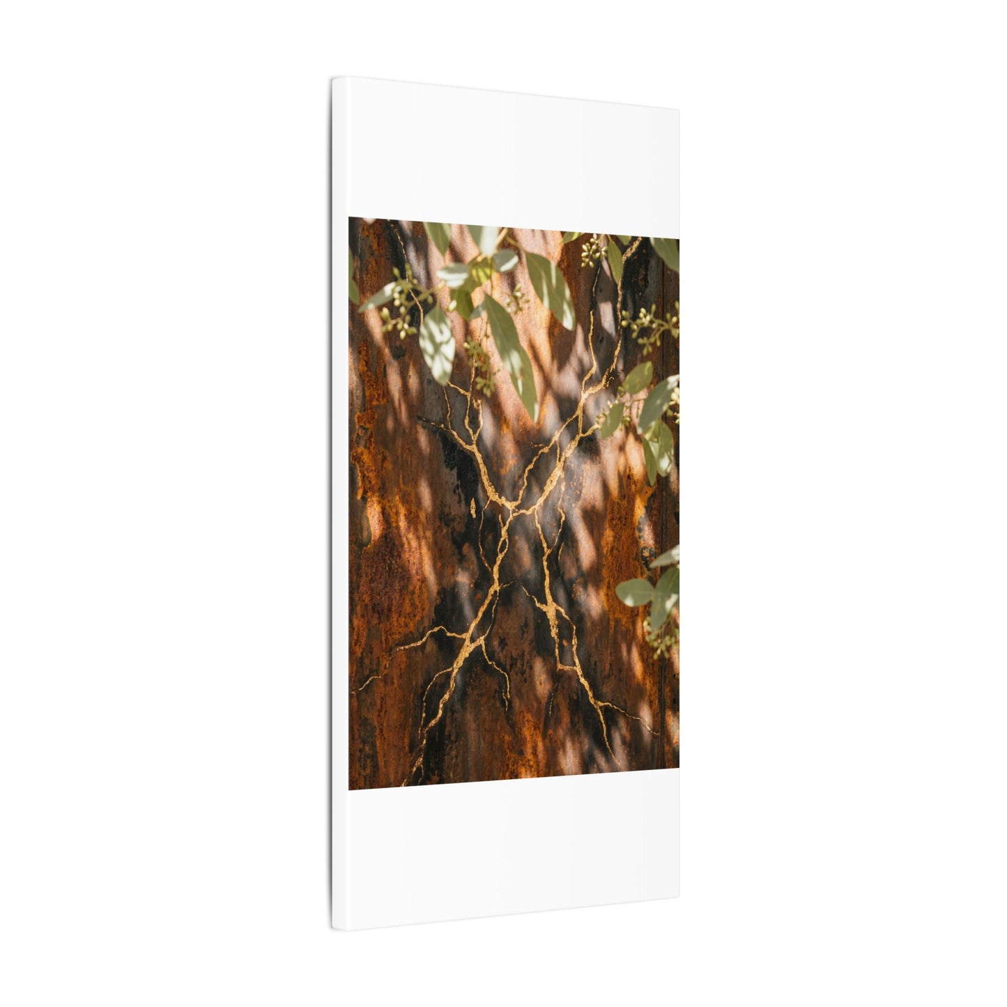 Kanso Rust Patina Canvas Art - Kintsugi Gold Vein