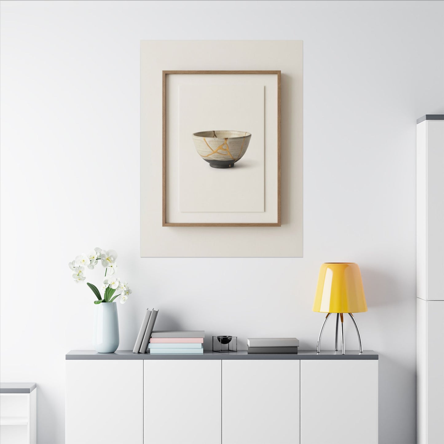 Kintsugi Charcoal Canvas Art