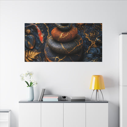 Summer River Stones Gold Vein Canvas Art | Resilient Decor