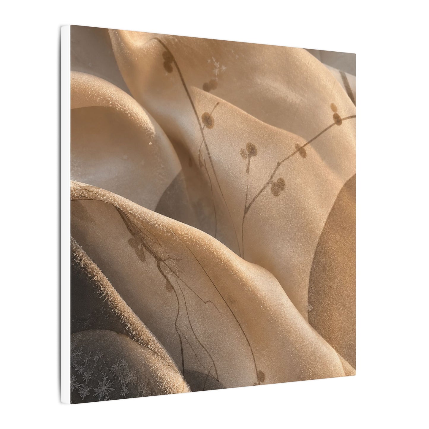 Japandi Silk Drape in Golden Hour | Japanese Pattern Canvas Art