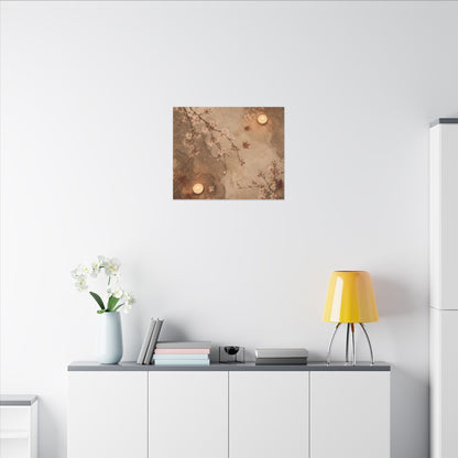 Cherry Blossom Canvas Art | Autumn Japandi Japanese Pattern Art