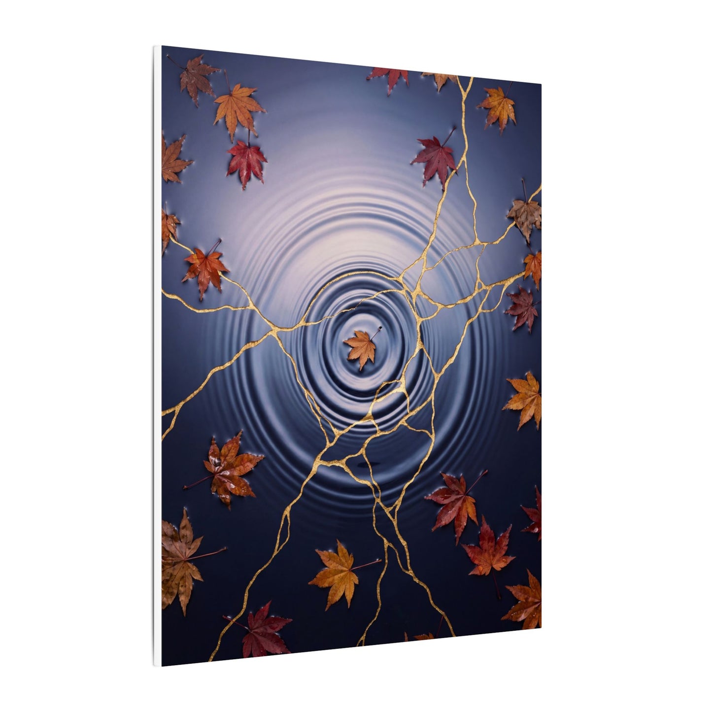 Kintsugi Water Ripple in Dawn | Gold Vein Canvas Art